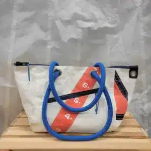 Sac PETIT JOSI en voile recyclée – 30×44 cm - rouge bleu