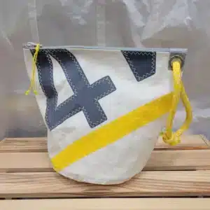 Trousse de toilette MOUSSE en voile recyclée – 24×18 cm – Jaune