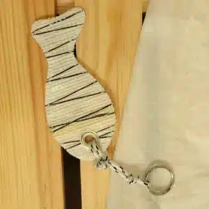 Porte-clés Poisson en voile recyclée – Carbone