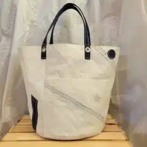 Sac Sacatou en voile recyclée – 38×33 cm – Blanc marine