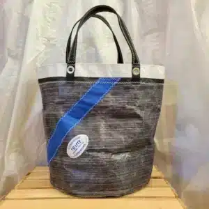 Sac Sacatou en voile recyclée – 38×33 cm – gris bleu