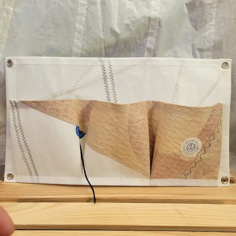 Équipet Triplettes en voile recyclée – 45×25 cm - blanc beige